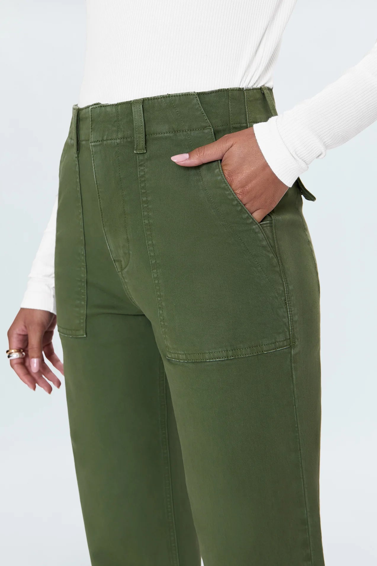 SOPHIA WIDE LEG UTILITY PANT - BASIL