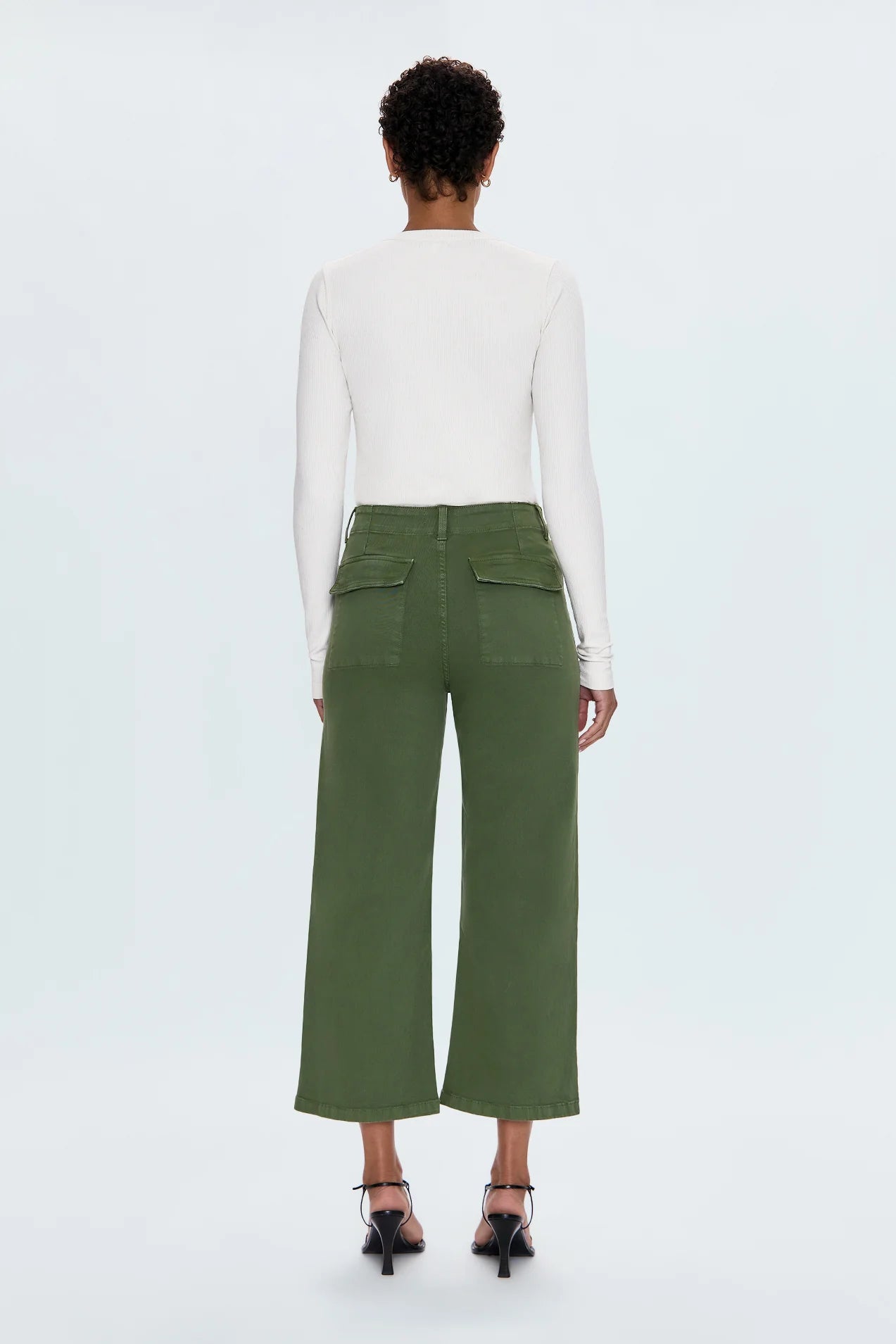 SOPHIA WIDE LEG UTILITY PANT - BASIL