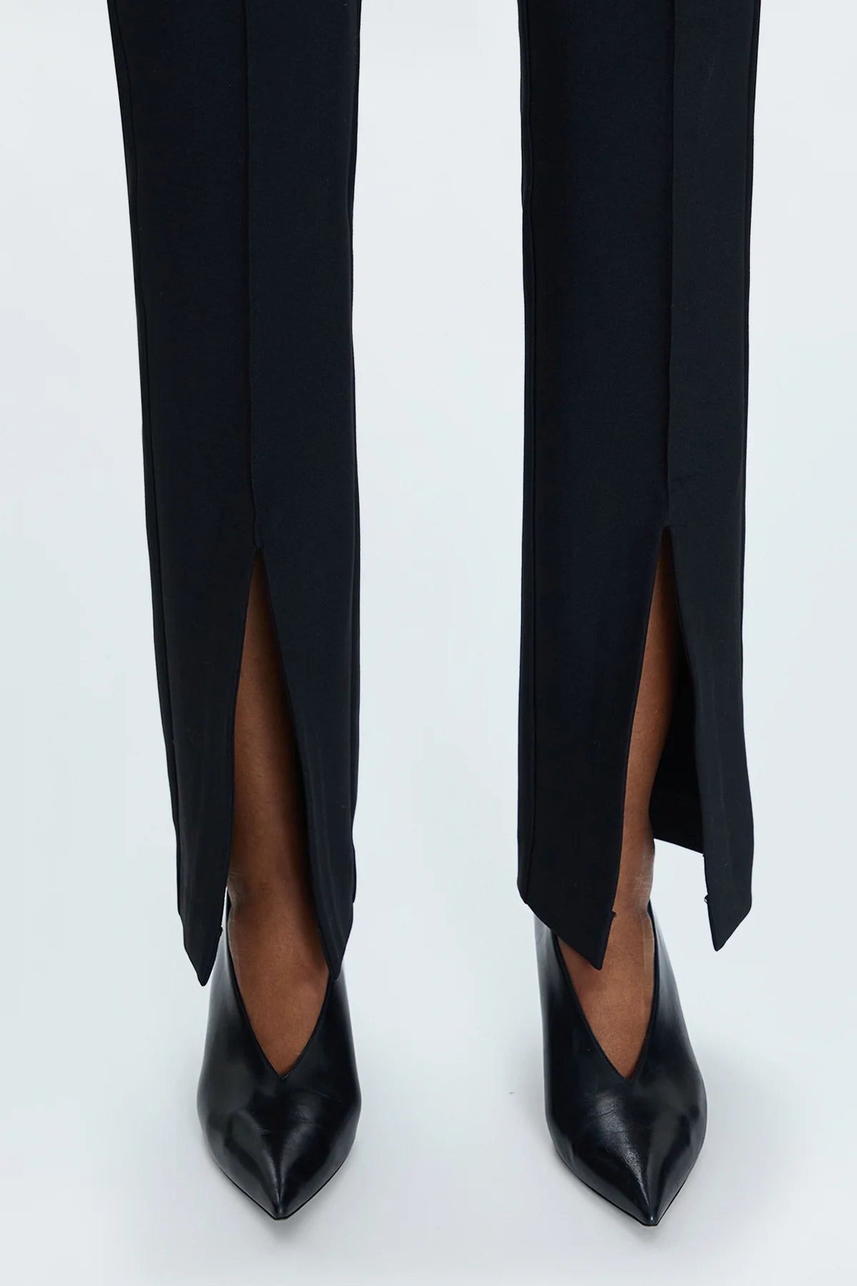 DIANA FRONT SLIT TROUSER - BLACK
