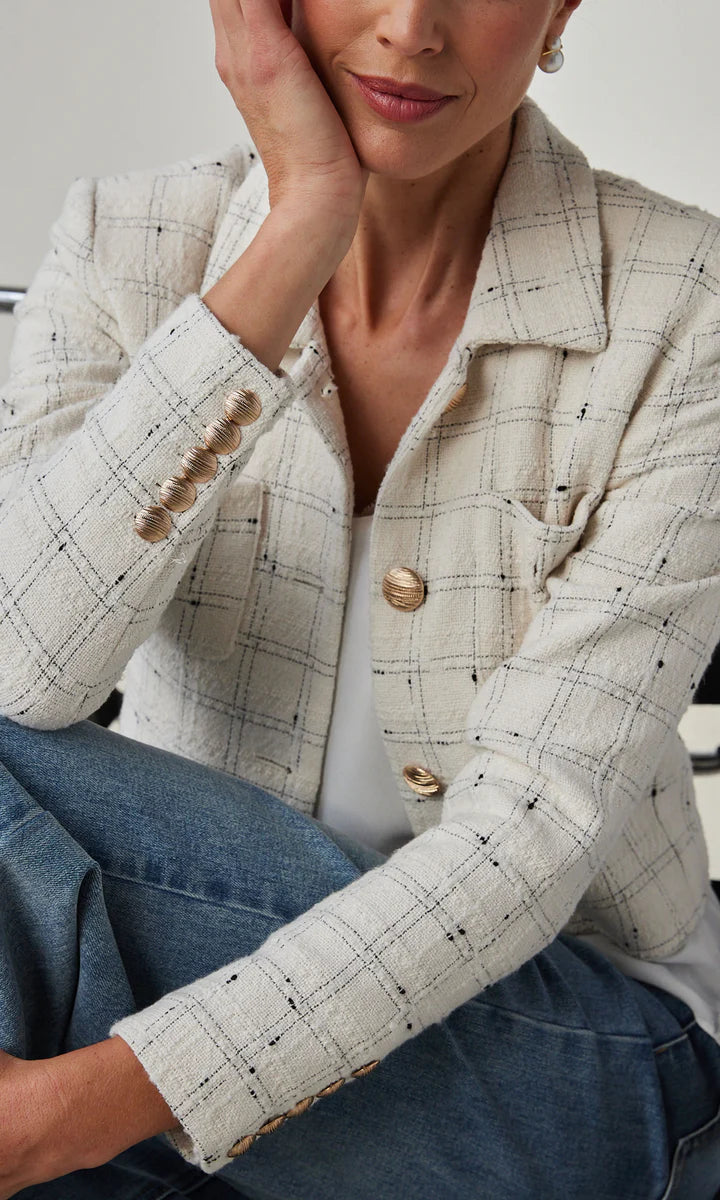 PATRICIA WINDOWPANE TWEED JACKET