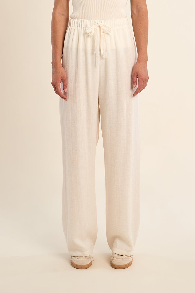 WOVEN PANTS - ECRU