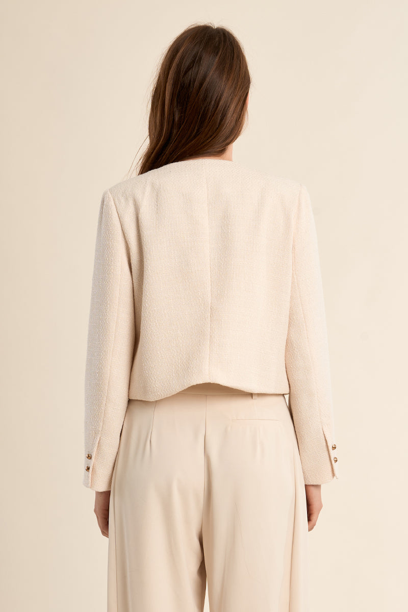 WOVEN JACKET - ECRU