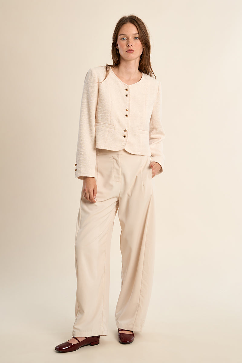 WOVEN JACKET - ECRU
