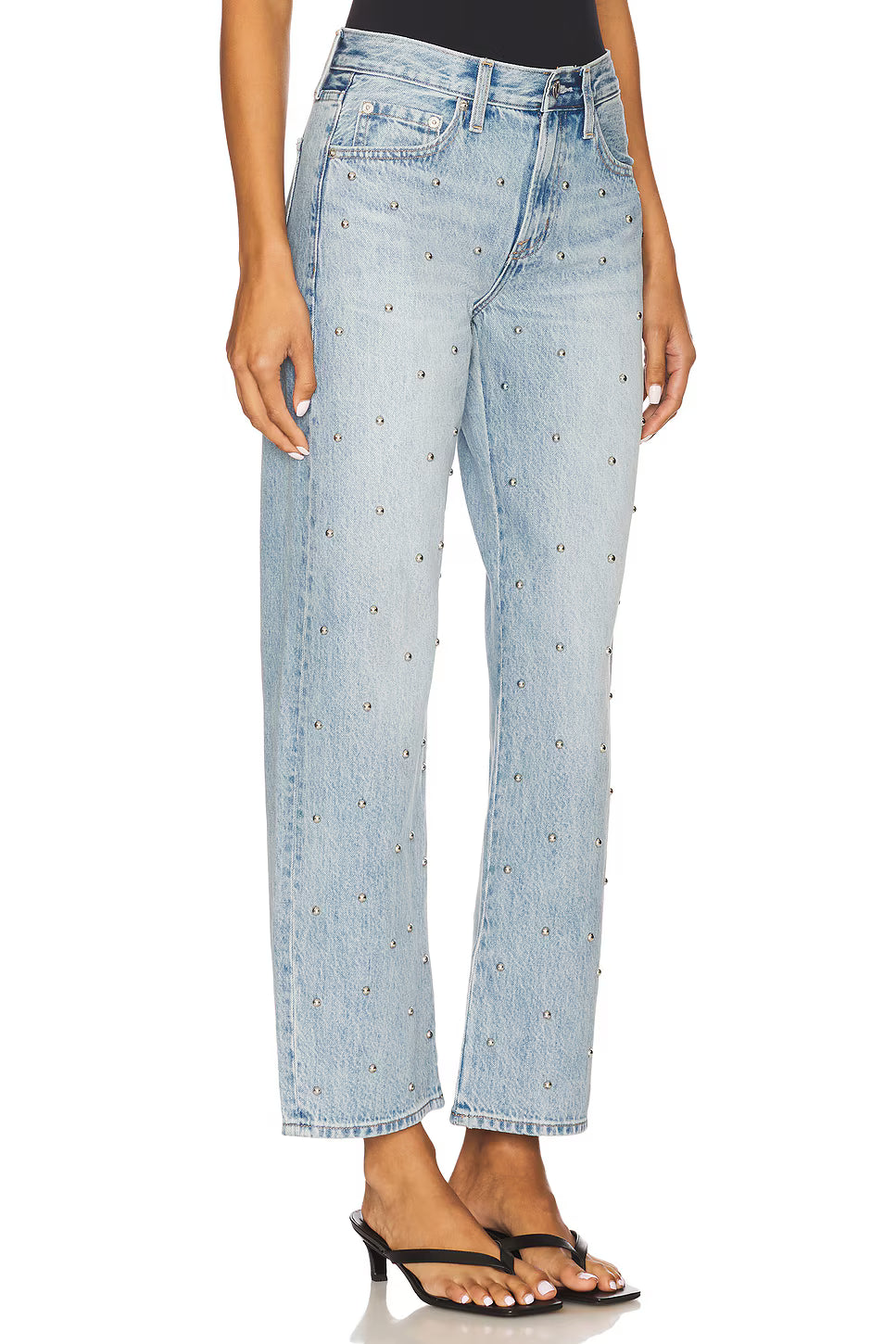 LEXI MID RISE BOWED STRAIGHT PANT - ARIES