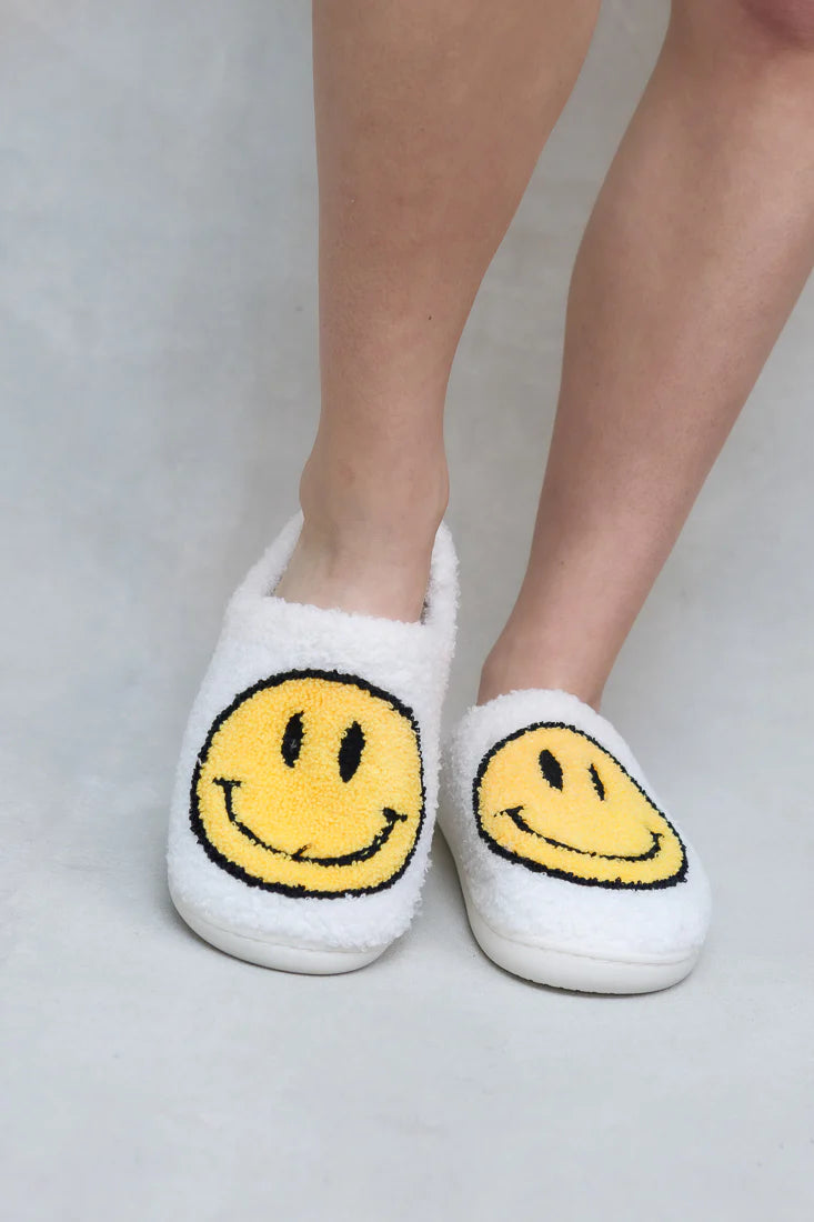 TEDDY SMILEY SLIPPERS - CREAM