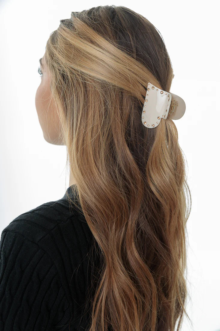 CRYSTAL HEART HAIR CLIP (VARIOUS COLOURS)