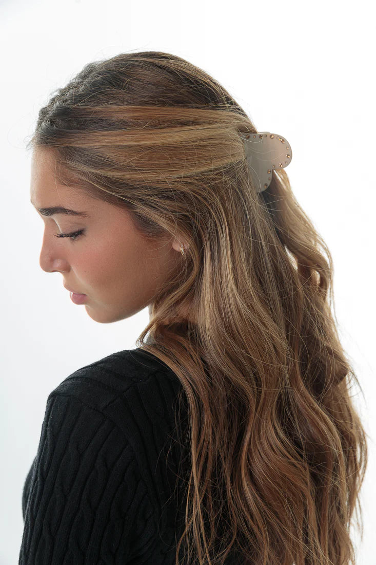 CRYSTAL HEART HAIR CLIP (VARIOUS COLOURS)