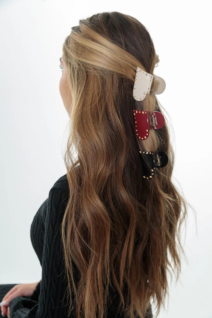 CRYSTAL HEART HAIR CLIP (VARIOUS COLOURS)