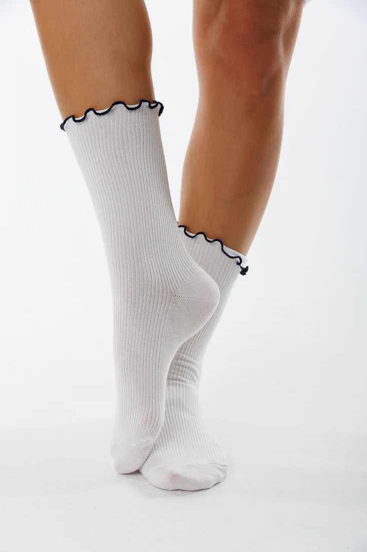 SOFT FRILL TRIM SOCKS (VARIOUS COLOURS)