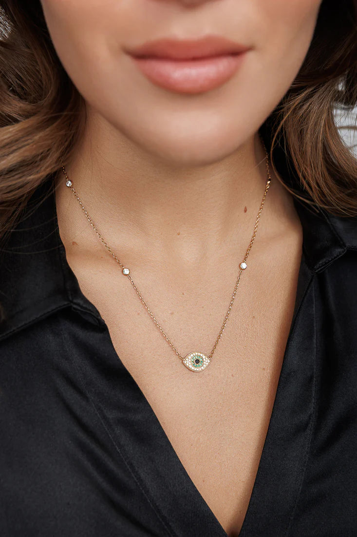 EMERALD EYE EVIL EYE NECKLACE