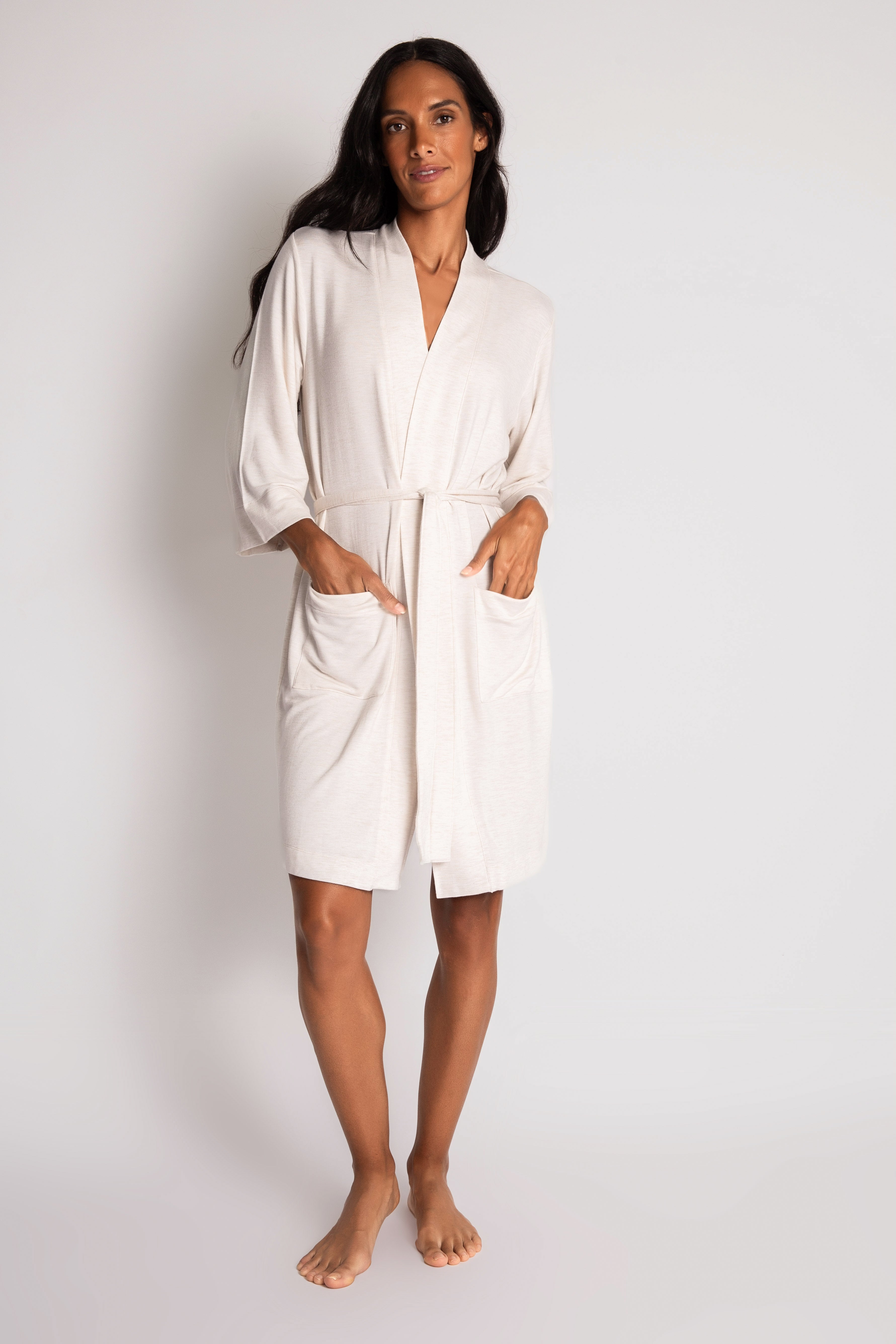 JAMMIE ESSENTIALS - ROBE (OATMEAL)