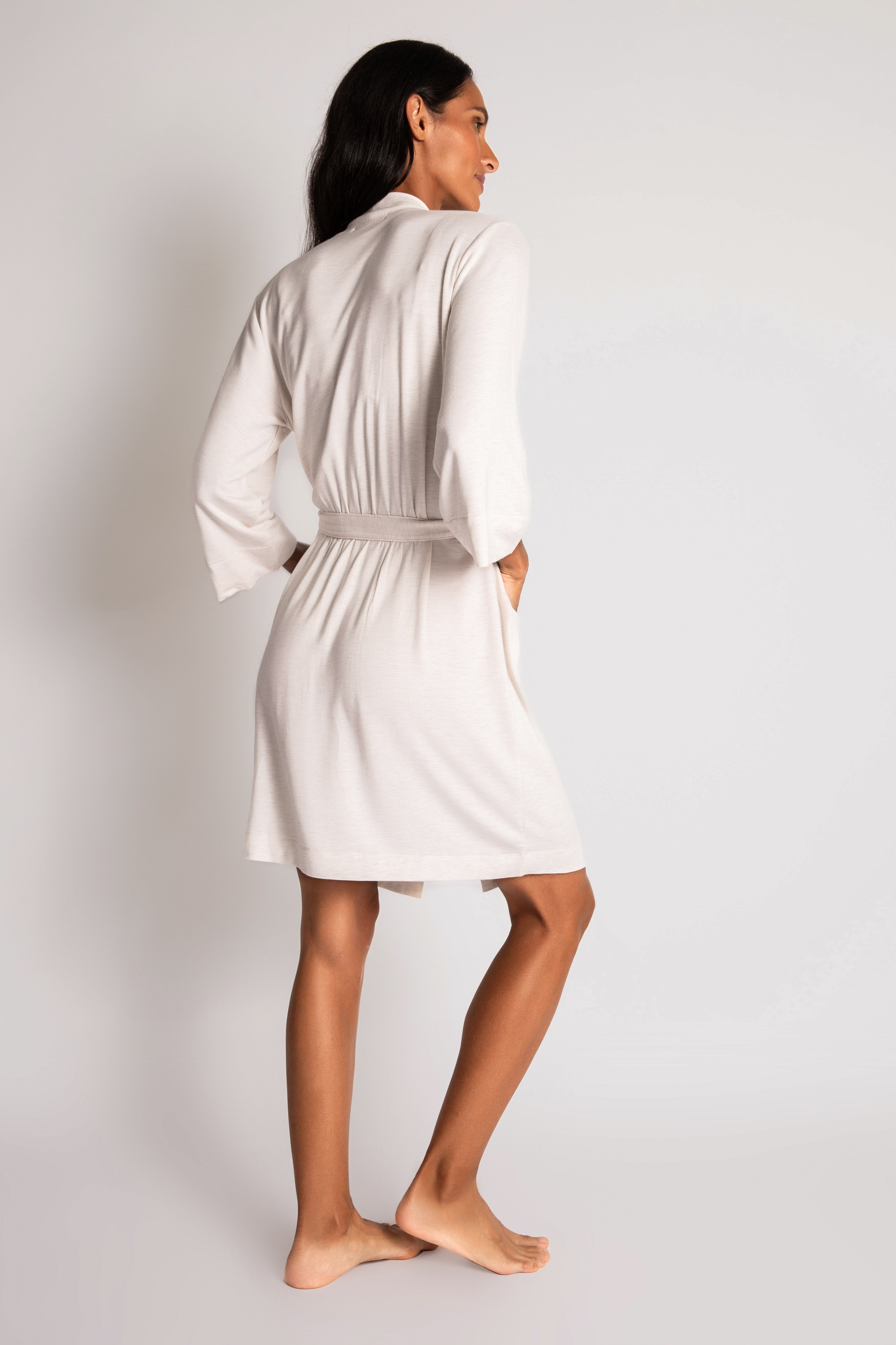 JAMMIE ESSENTIALS - ROBE (OATMEAL)