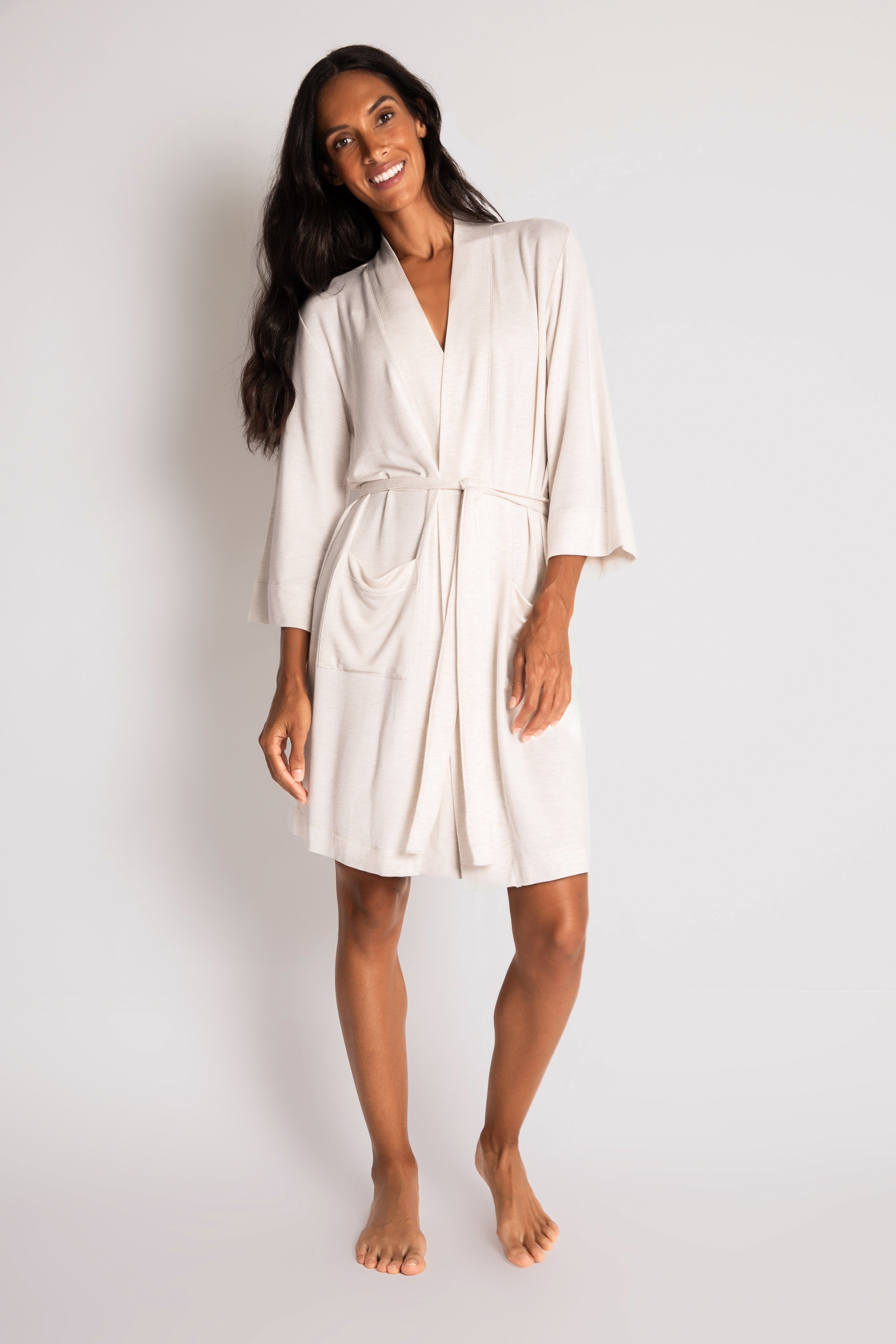 JAMMIE ESSENTIALS - ROBE (OATMEAL)
