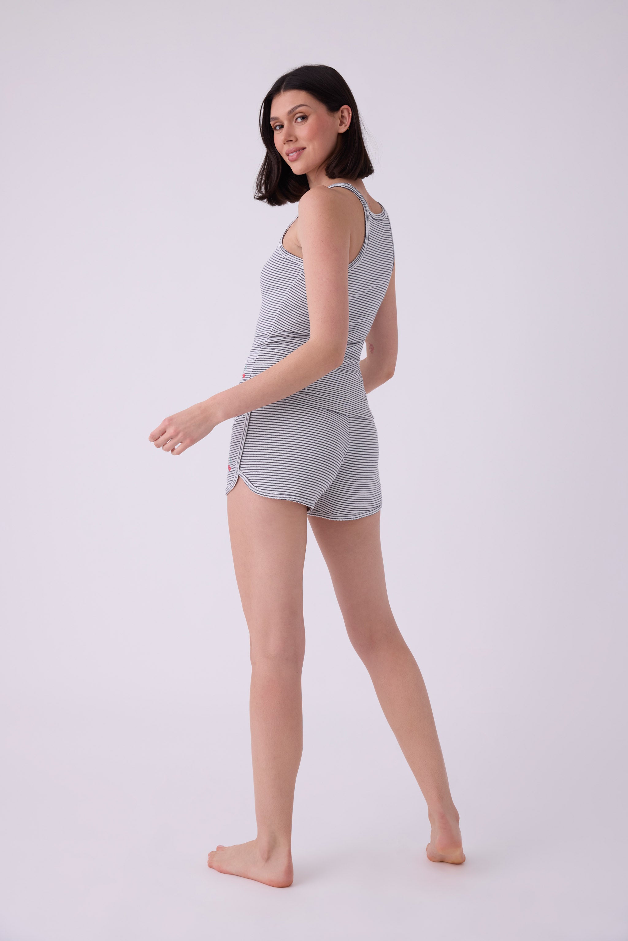 LIFE IS SWEET SHORT PJ SET - CHARCOAL