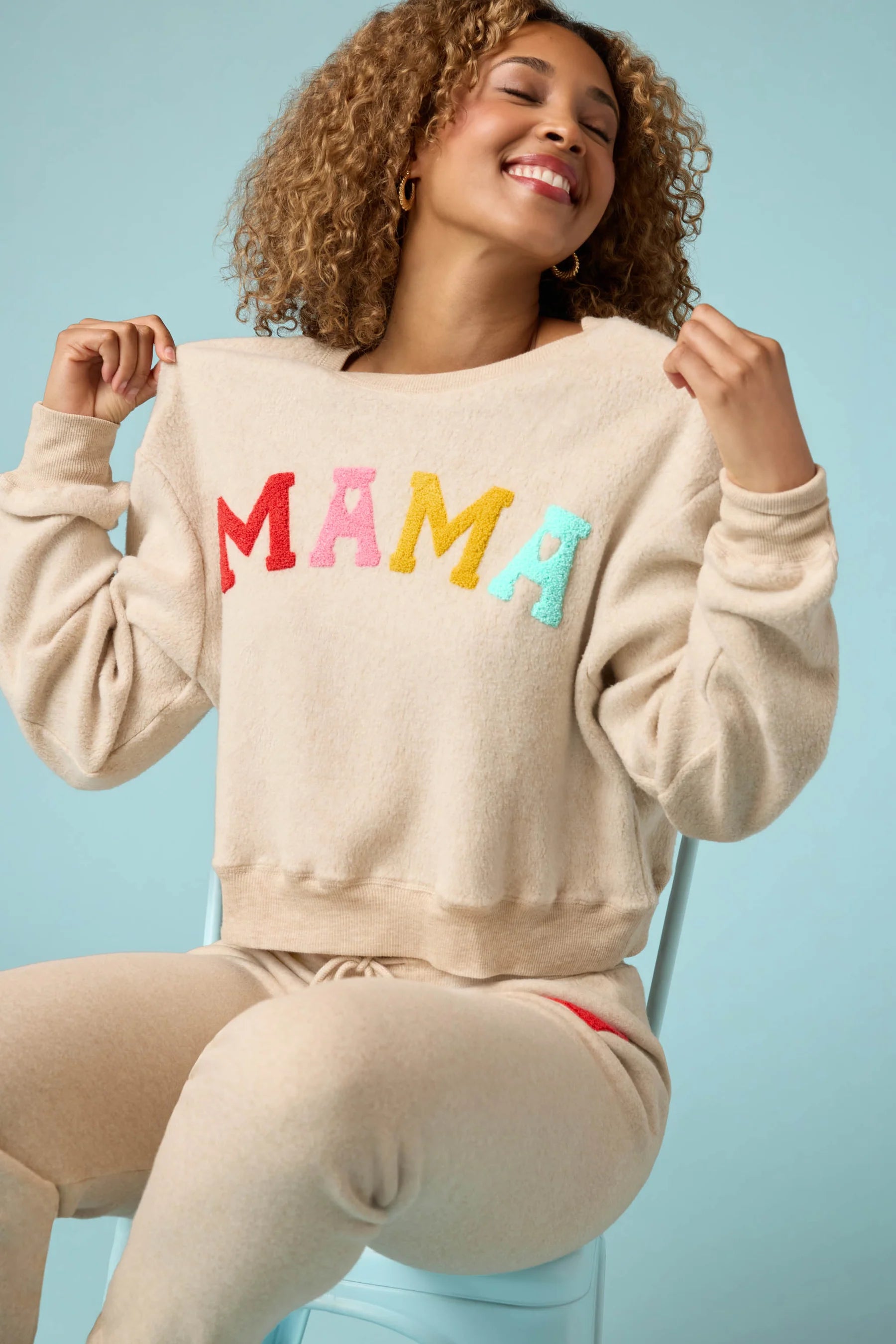 FOR THE MAMA'S EMBROIDERED TOP