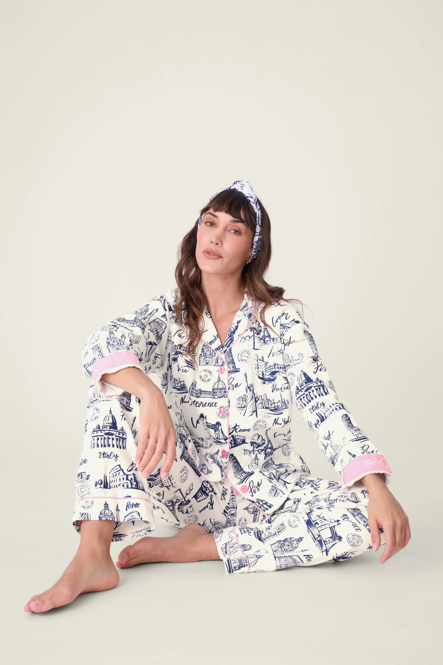 BON VOYAGE FLANNEL PJ SET