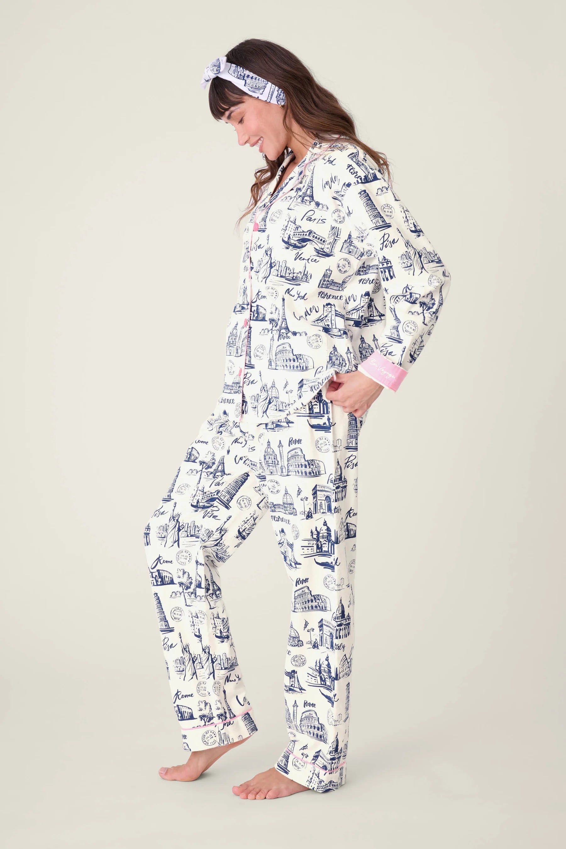 BON VOYAGE FLANNEL PJ SET