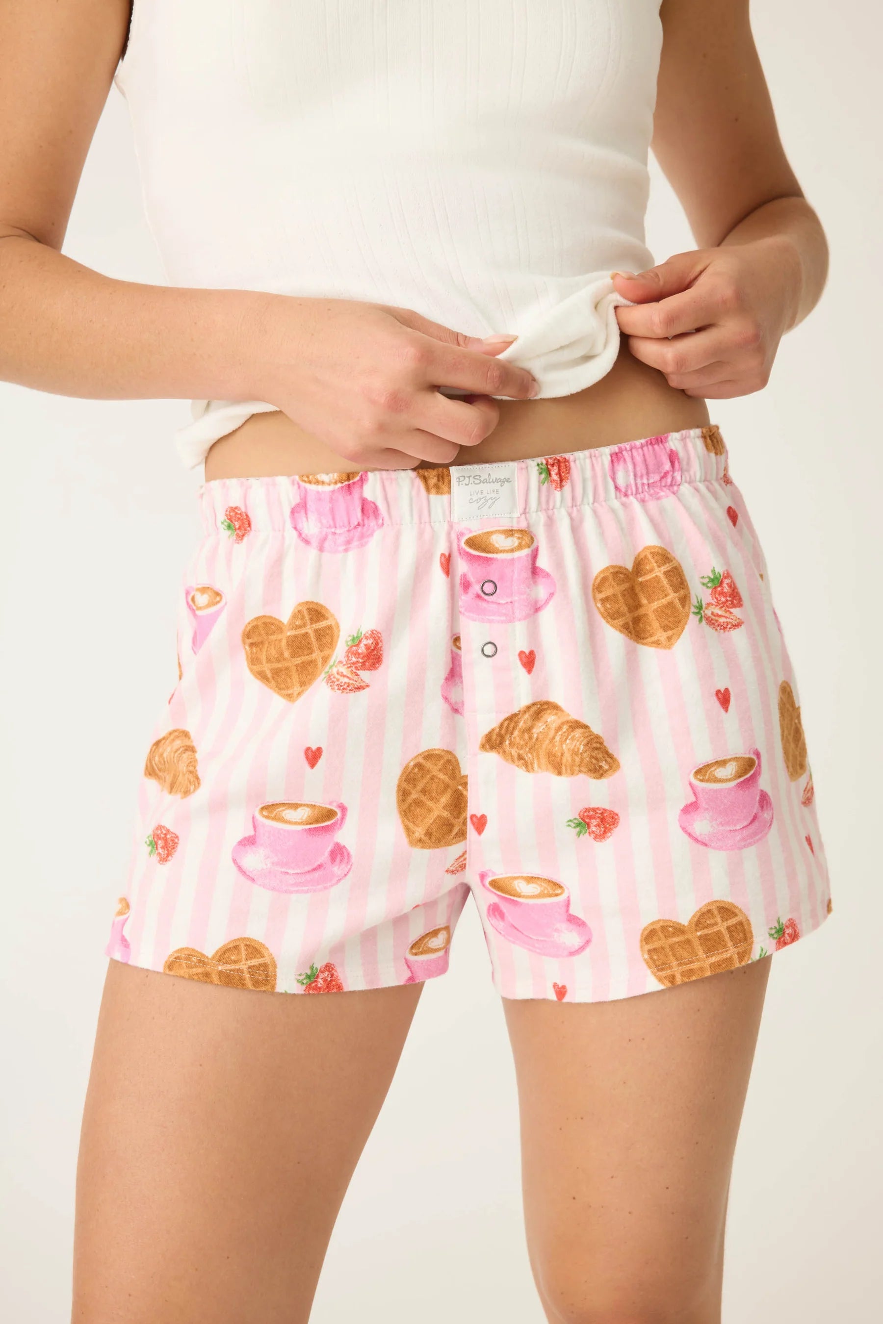 BRUNCH CLUB BREAKFAST PRINT PJ SHORT