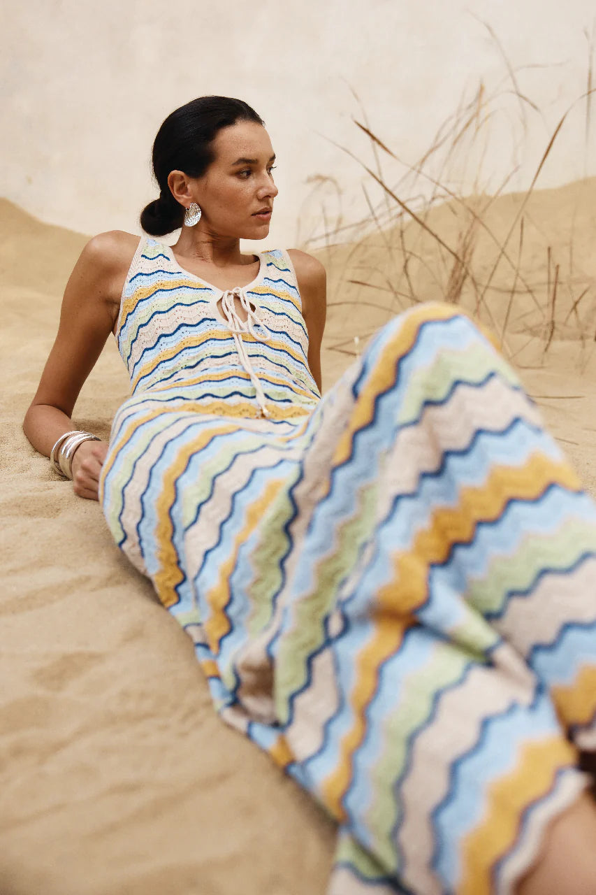 ISABO MAXI DRESS - BLUE MULTI