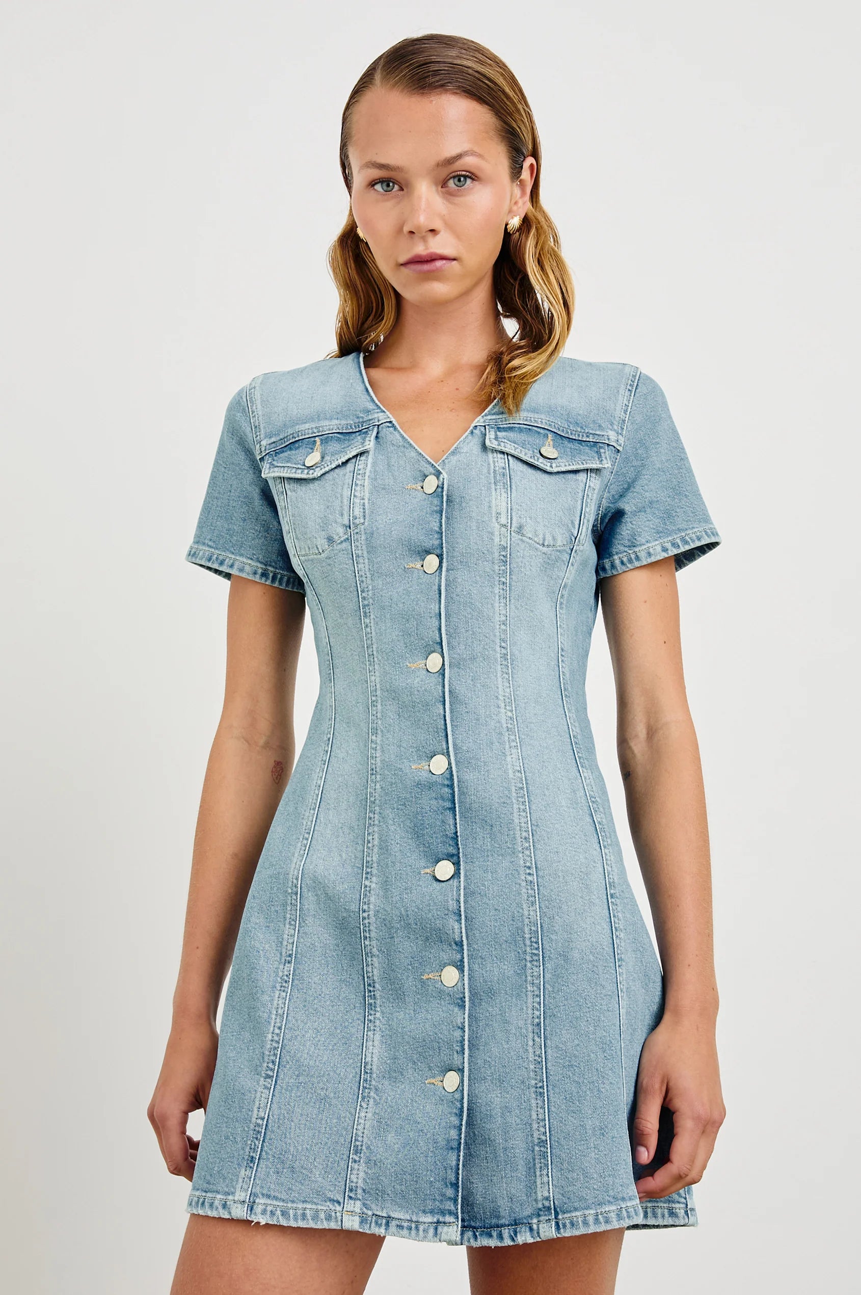 SARATOGA DRESS - FADED SEAGLASS