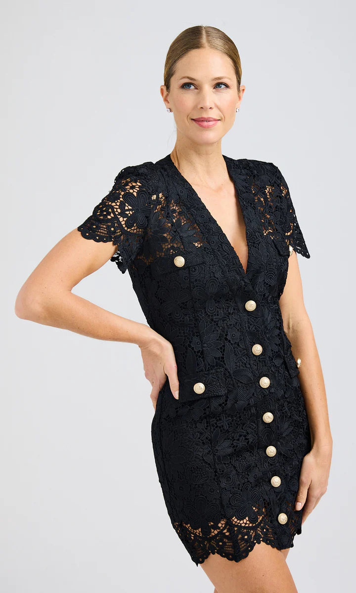 ANNE LACE DRESS - BLACK