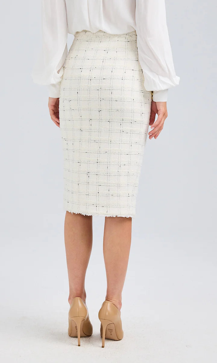 ARCADIA WINDOWPANE TWEED SKIRT