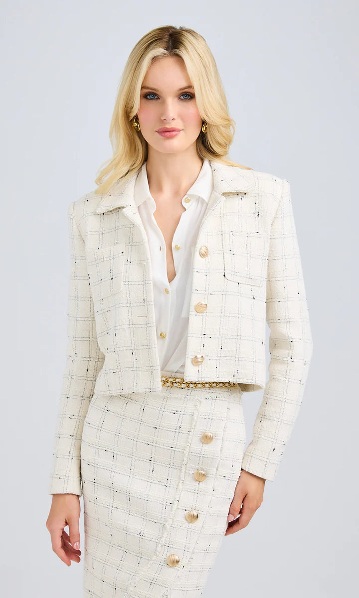 PATRICIA WINDOWPANE TWEED JACKET
