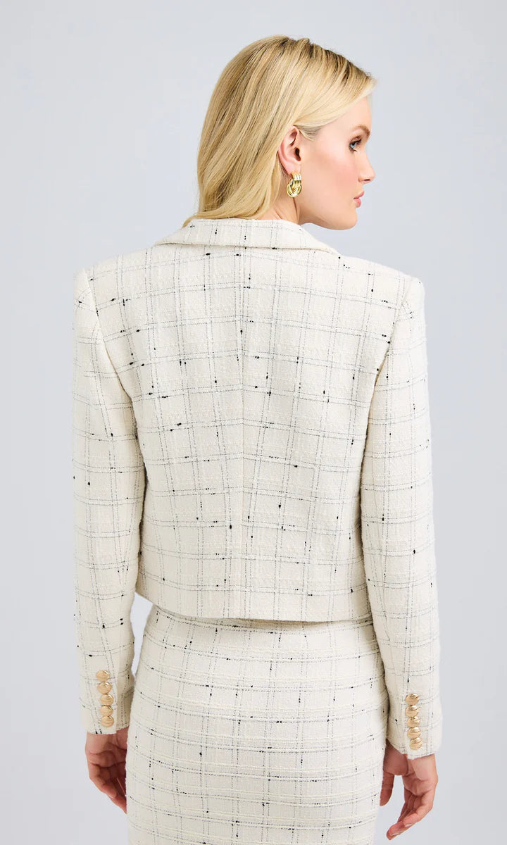 PATRICIA WINDOWPANE TWEED JACKET