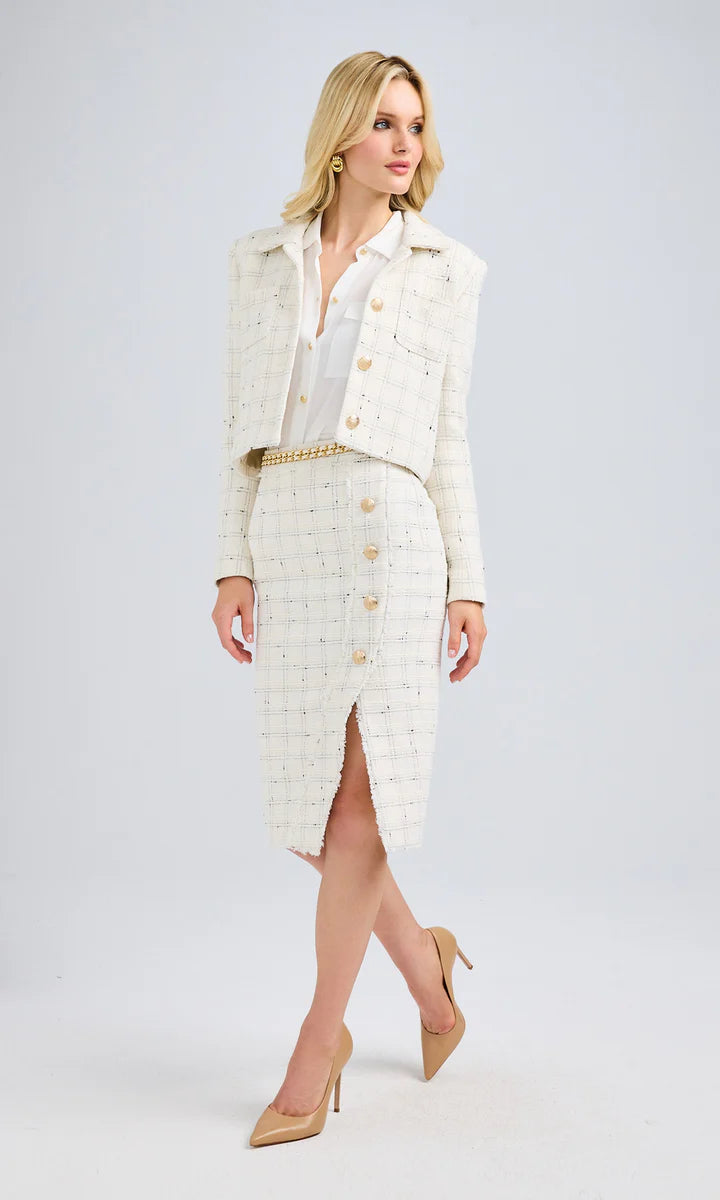 PATRICIA WINDOWPANE TWEED JACKET