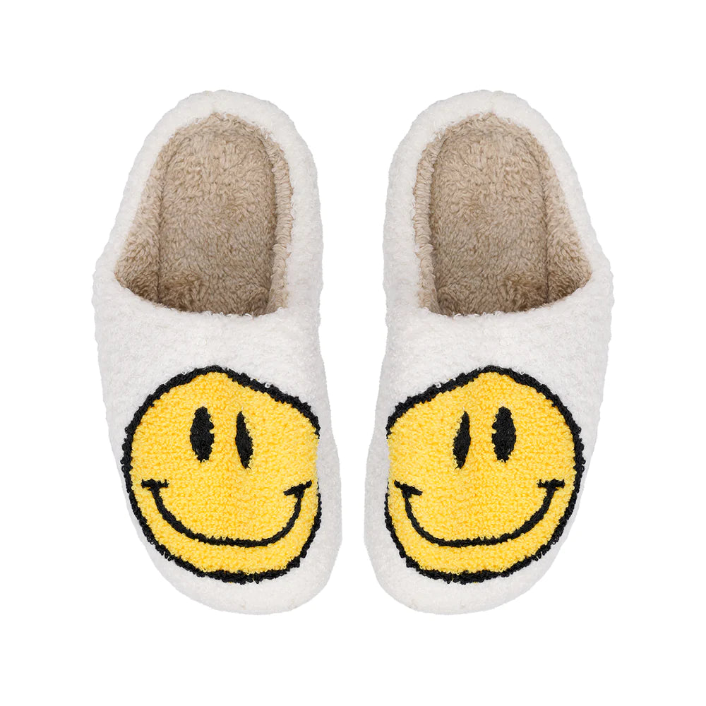 TEDDY SMILEY SLIPPERS - CREAM