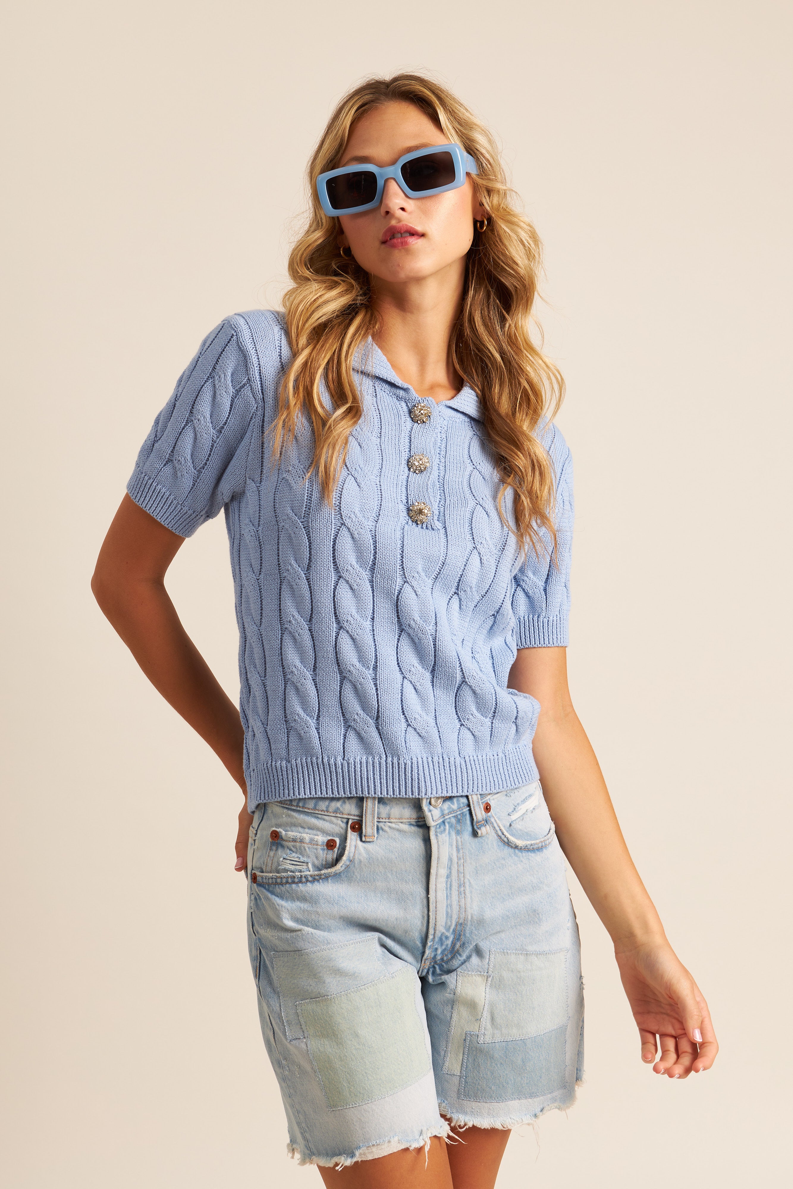 TIMMY POLO SWEATER - DAZED BLUE