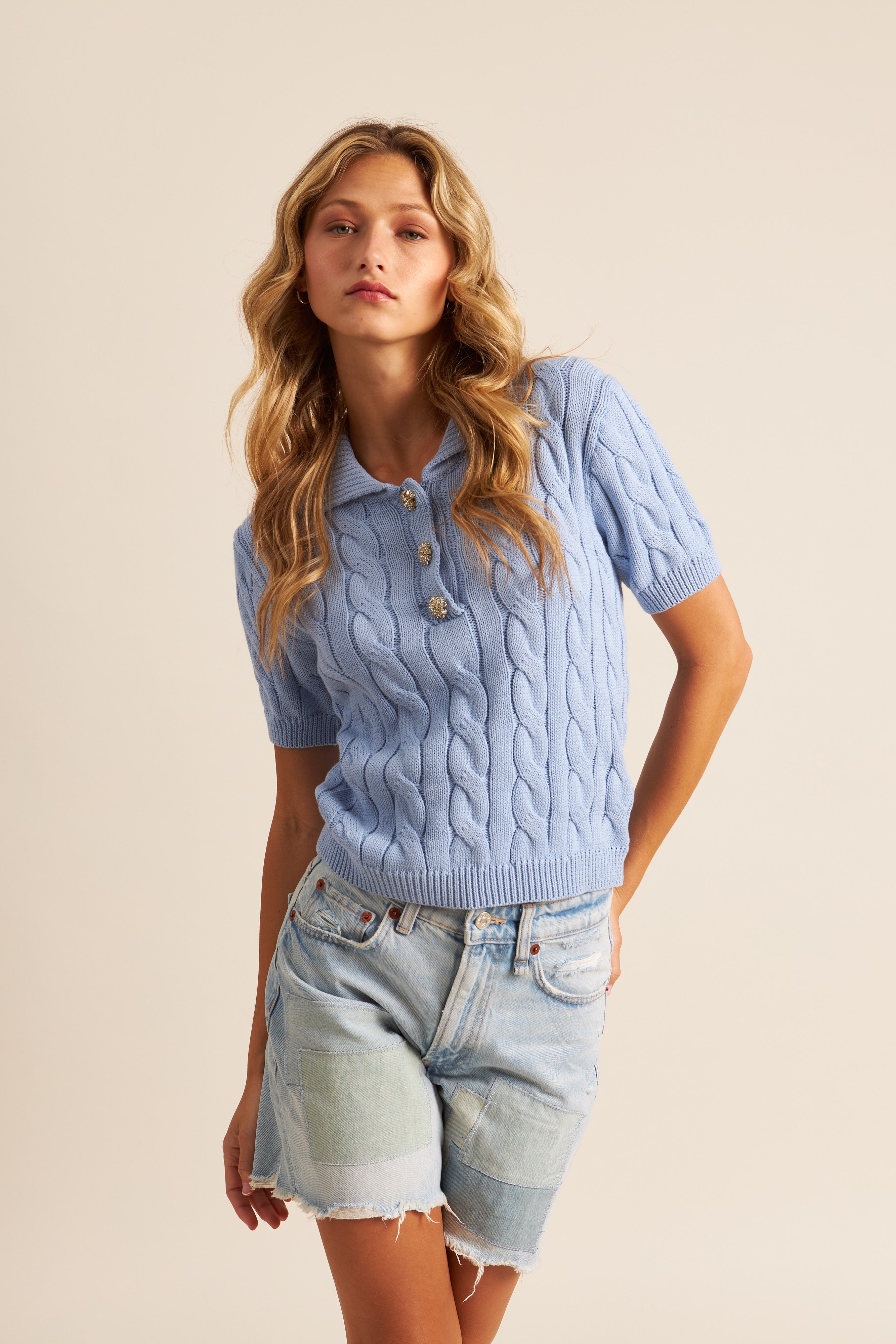 TIMMY POLO SWEATER - DAZED BLUE