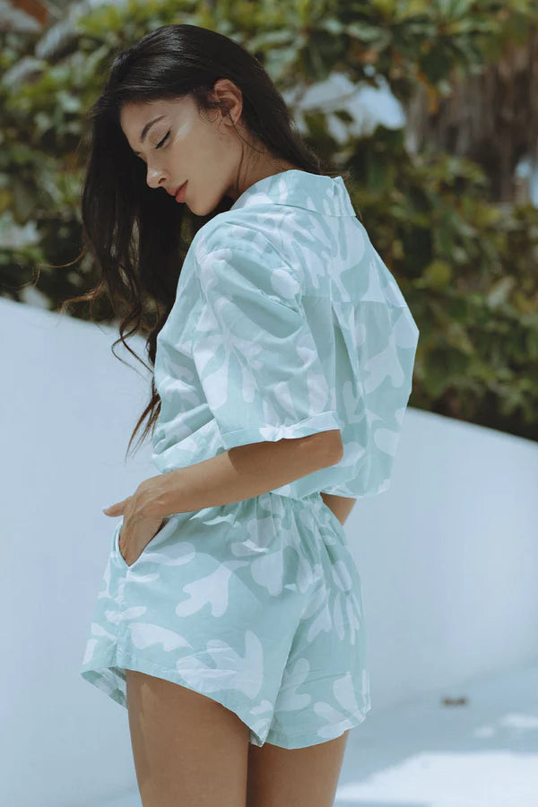 ENYA COTTON SHIRT - SAGE BOTANICA