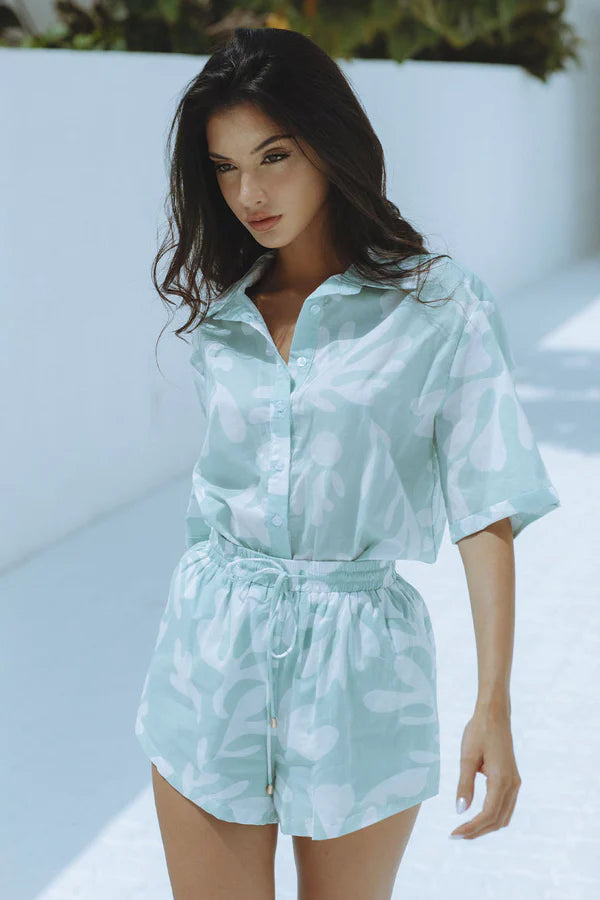 ENYA COTTON SHIRT - SAGE BOTANICA