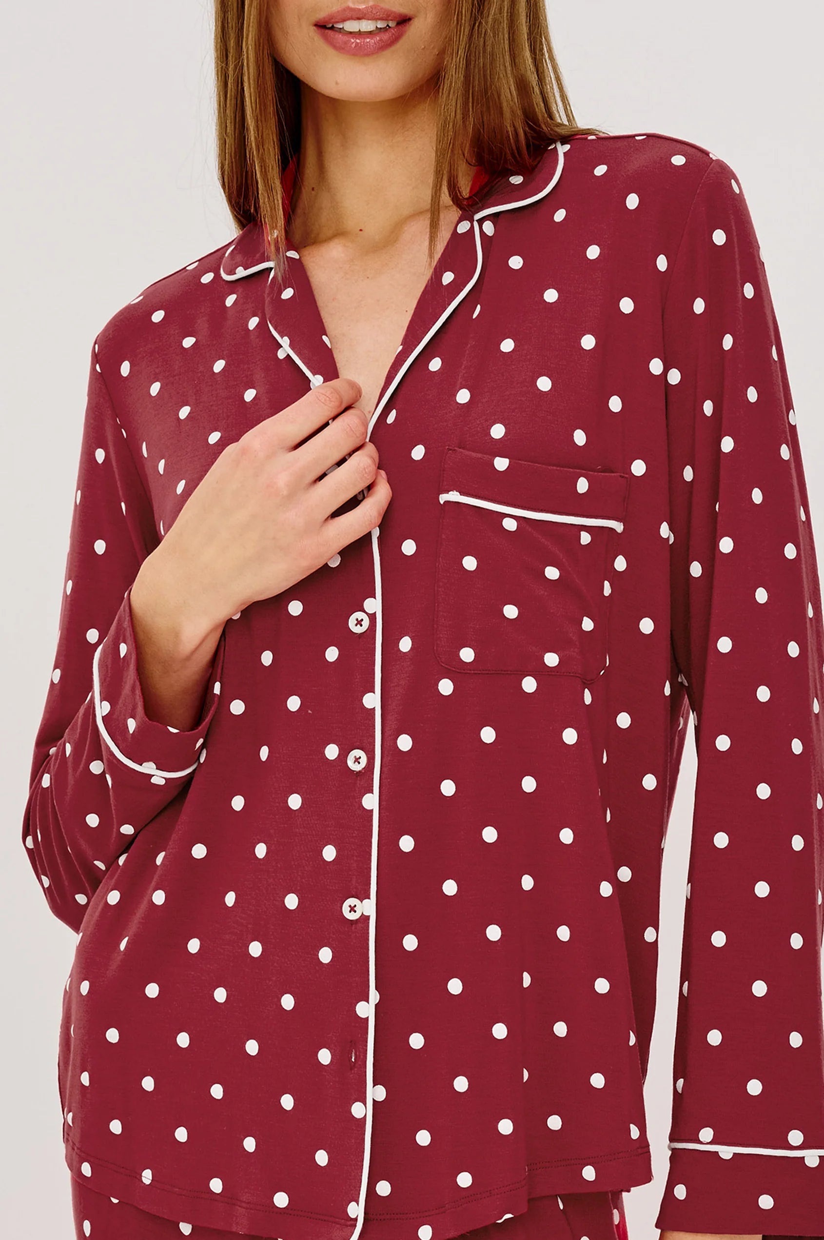 VARRA PAJAMA SET - CARDINAL POLKA