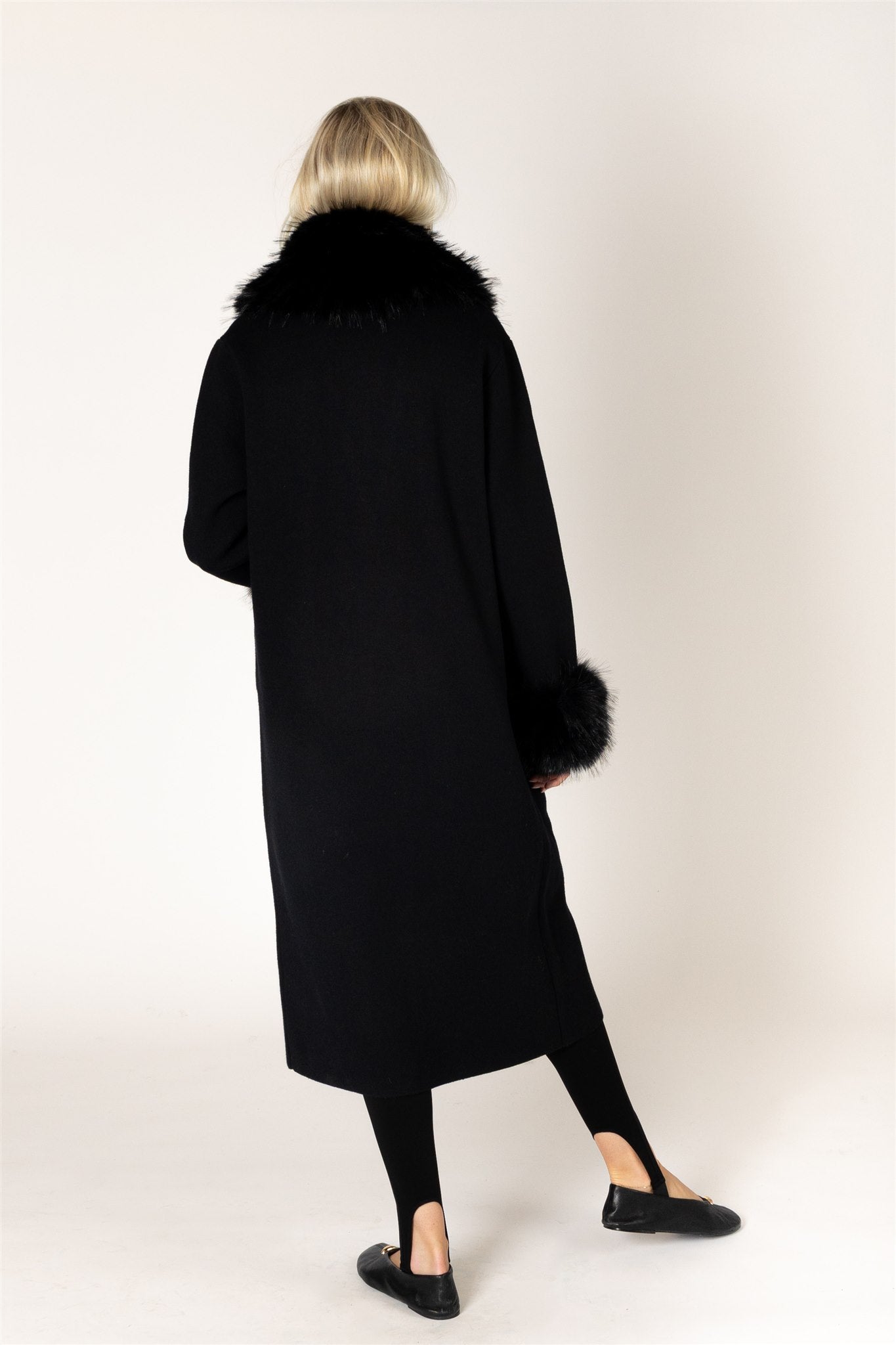 VICKI FUR COAT - BLACK