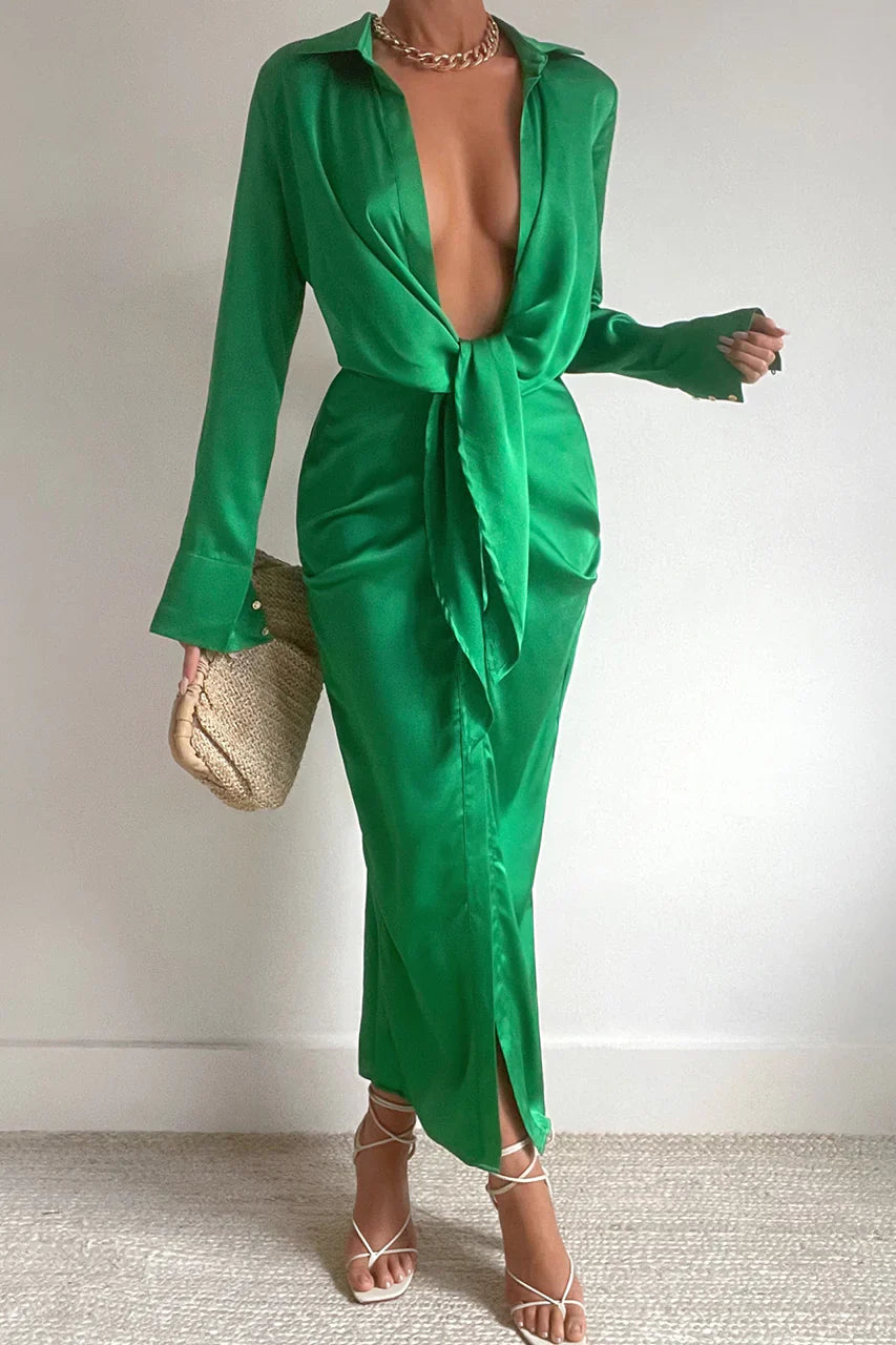 RUBY MIDI DRESS - GREEN White Cherry Boutique RUBY MIDI DRESS - GREEN White Cherry Boutique