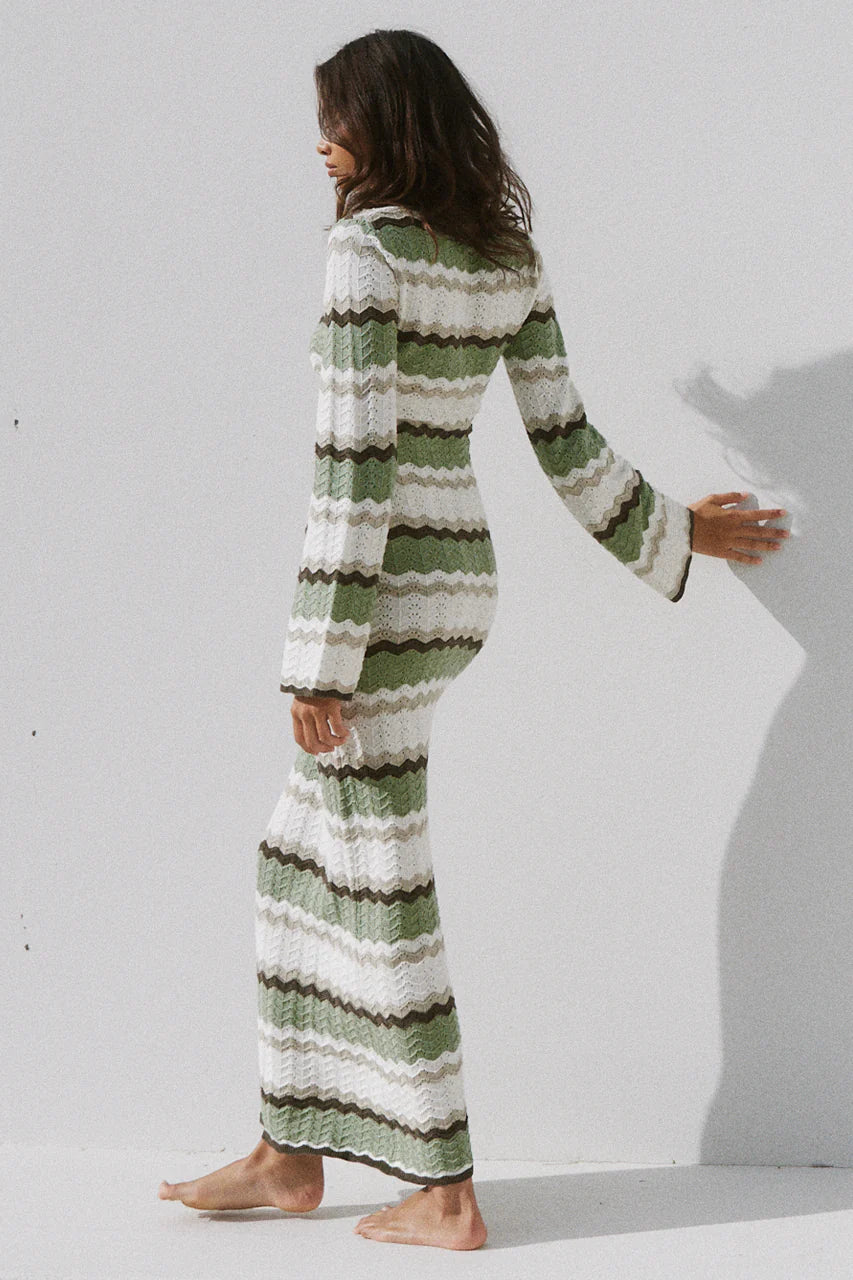 CAPRICE MAXI DRESS - GREEN COMBO