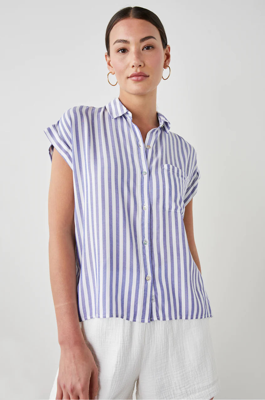 WHITNEY SHIRT - BLUE WHITE STRIPE