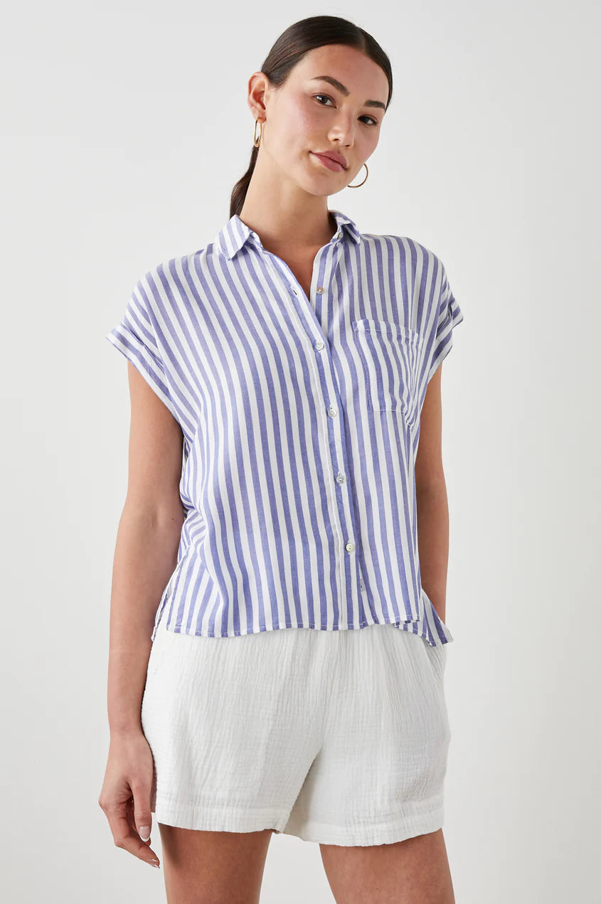 WHITNEY SHIRT - BLUE WHITE STRIPE