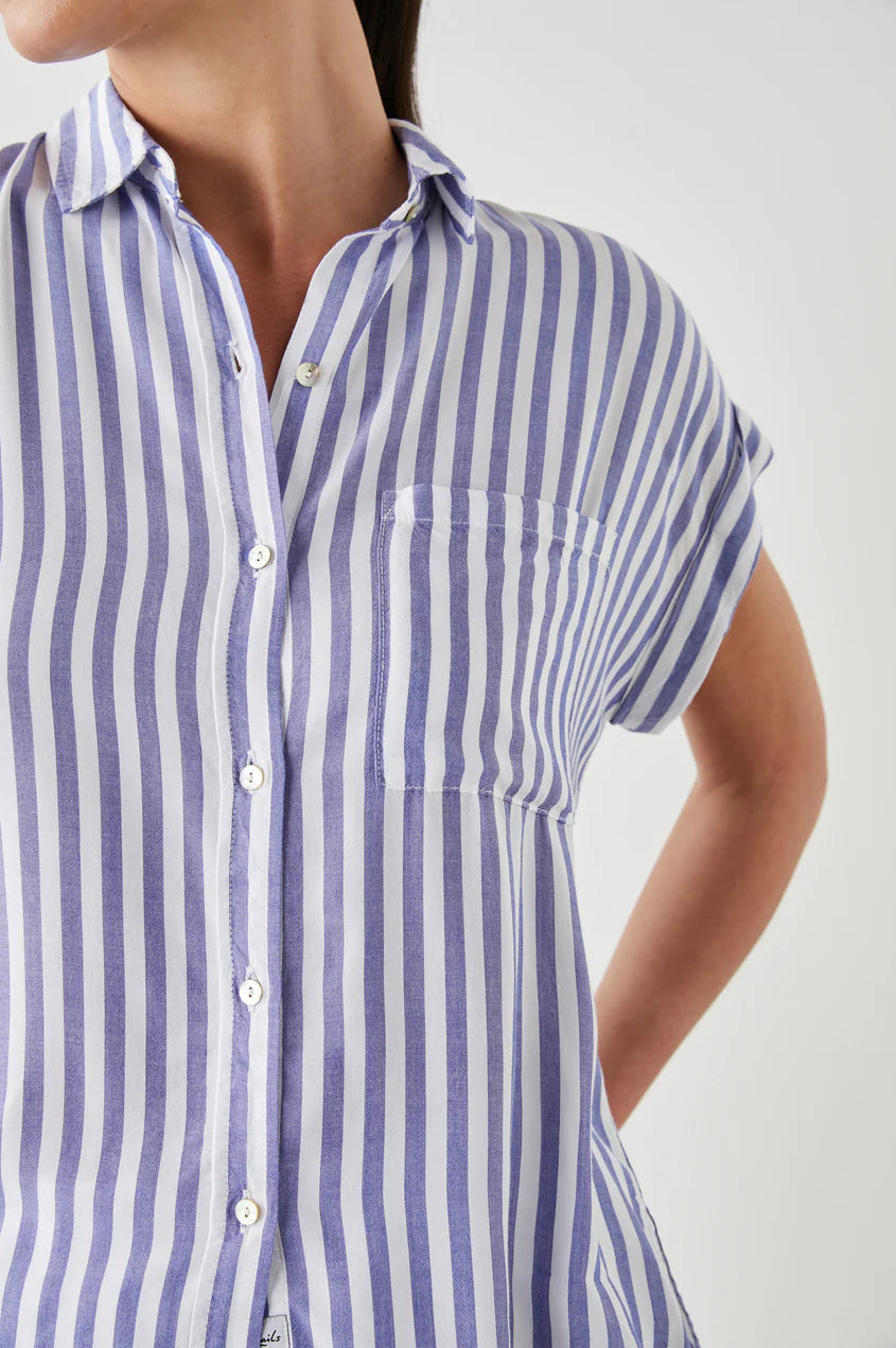 WHITNEY SHIRT - BLUE WHITE STRIPE