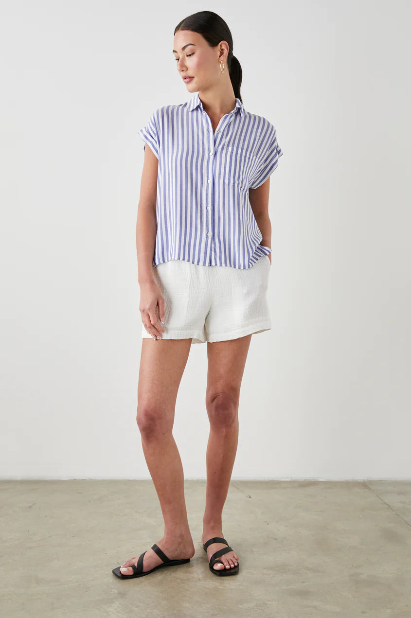 WHITNEY SHIRT - BLUE WHITE STRIPE