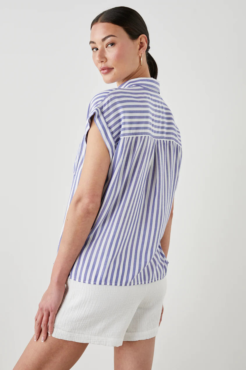 WHITNEY SHIRT - BLUE WHITE STRIPE