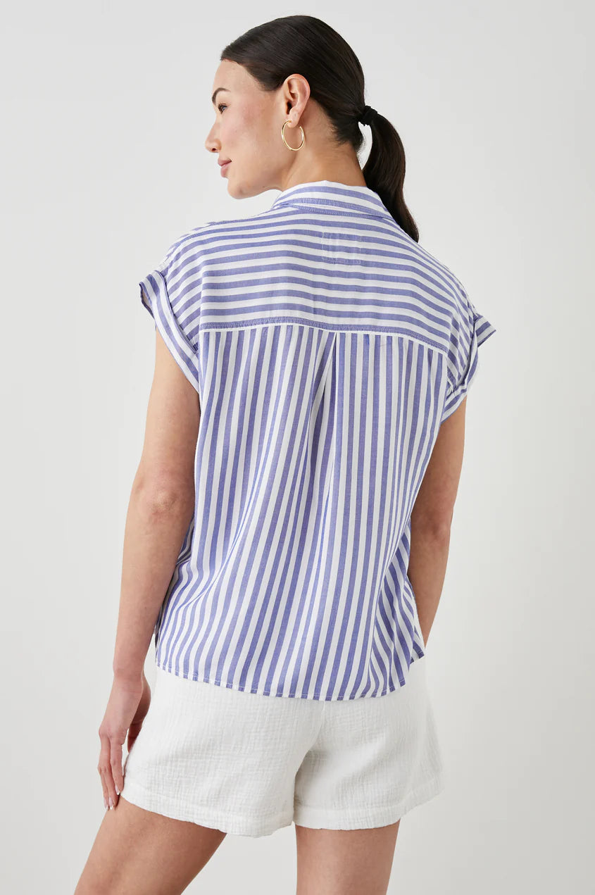 WHITNEY SHIRT - BLUE WHITE STRIPE