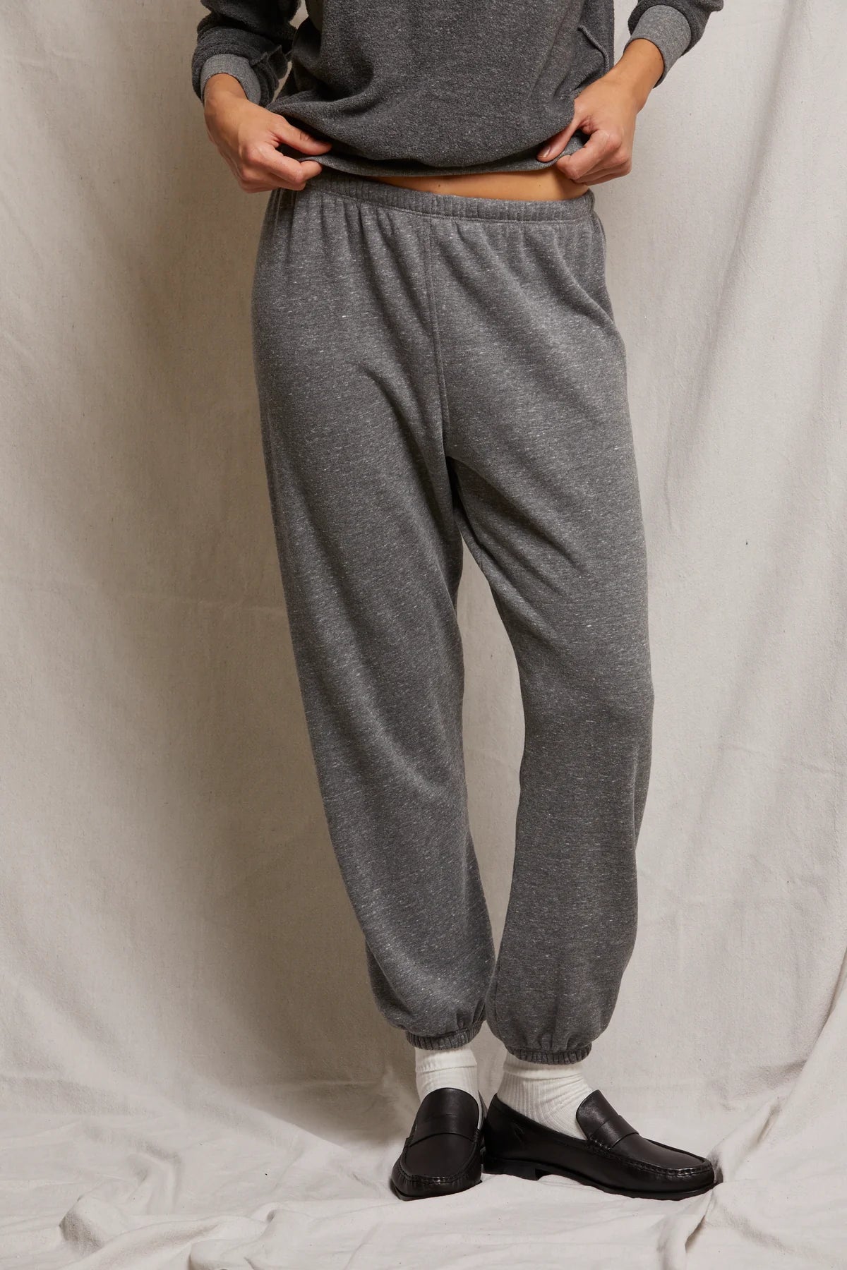 STEVIE FLEECE JOGGERS - DARK HEATHER GREY