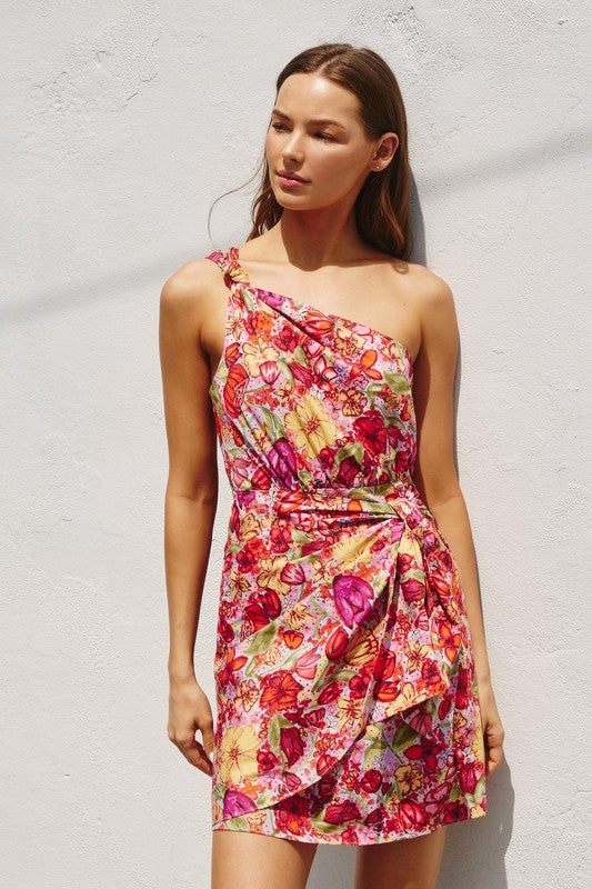 BERRY MUCH SO ONE SHOULDER MINI DRESS