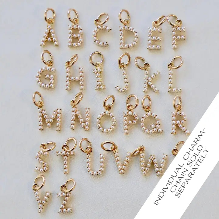 PEARL INITIAL CHARM (VARIOUS LETTERS)