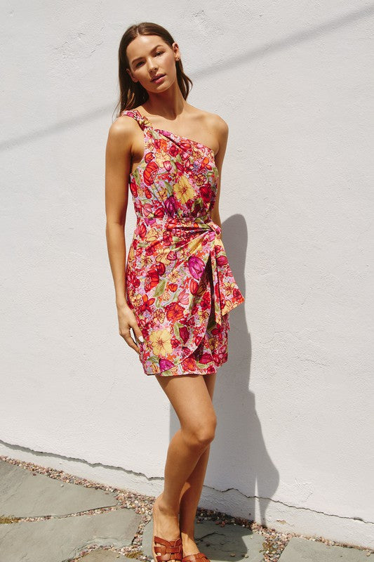 BERRY MUCH SO ONE SHOULDER MINI DRESS