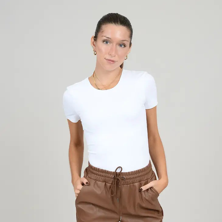 ROXI CREWNECK TEE - WHITE (SECOND SKIN)
