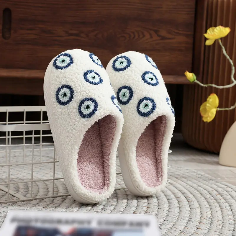 EVIL EYE PRINT SLIPPERS